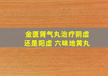 金匮肾气丸治疗阴虚还是阳虚 六味地黄丸